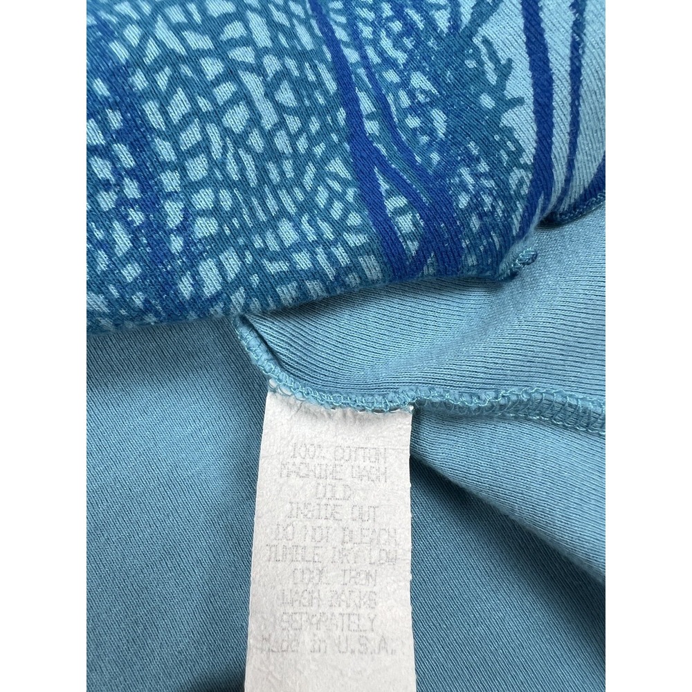 Guy Harvey T-Shirt Womens XL Blue Tropical Fish Graphic Lettuce Hem Scoop Neck - Picture 10 of 10